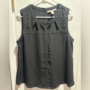 Black sleeveless blouse